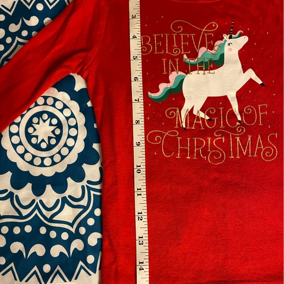 Girls size 4T holiday unicorn BELIEVE pajamas set Cat & Jack - Picture 2 of 7